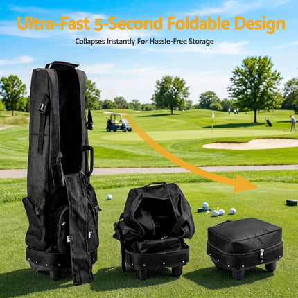 Everfit Golf Travel Bag Flight Cover Foldable Soft Case Wheels Black.