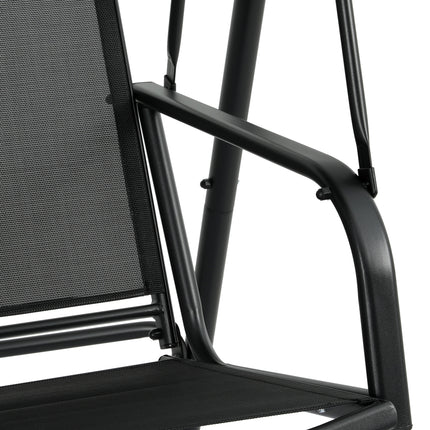 Gardeon Outdoor Swing Chair Garden Bench Furniture Canopy 3 Seater White Grey.