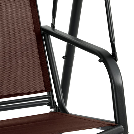 Gardeon Outdoor Swing Chair Garden Bench Furniture Canopy 3 Seater White Grey.