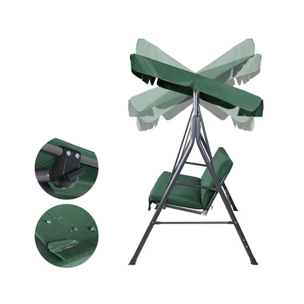 Gardeon Outdoor Swing Chair Garden Chair Bench Furniture Canopy 3 Seater Green.