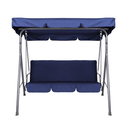 Gardeon Outdoor Swing Chair Garden Bench Furniture Canopy 3 Seater Navy.