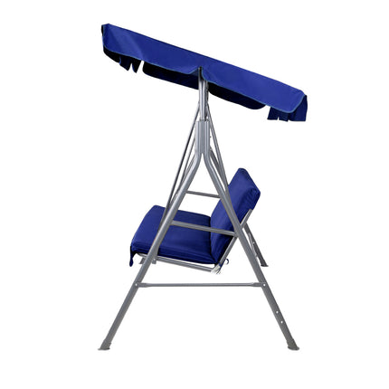 Gardeon Outdoor Swing Chair Garden Bench Furniture Canopy 3 Seater Navy.