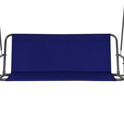 Gardeon Outdoor Swing Chair Garden Bench Furniture Canopy 3 Seater Navy.