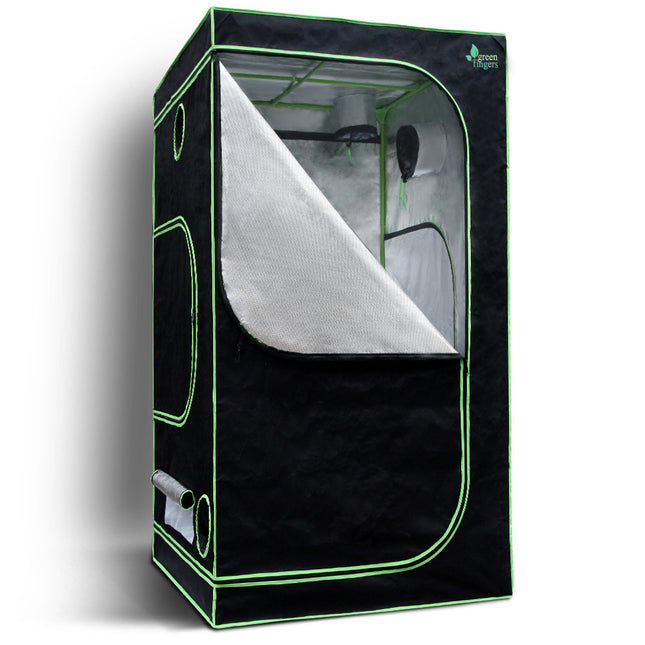 Green Fingers Grow Tent 100x100x200CM Hydroponics Kit Indoor Plant Room System.