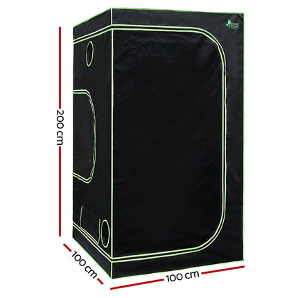 Green Fingers Grow Tent 100x100x200CM Hydroponics Kit Indoor Plant Room System.