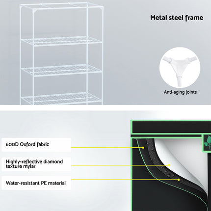 Green Fingers Grow Tent 100x60x180cm 4 Tiers Kits Hydroponics Indoor Grow System.