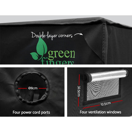 Green Fingers Grow Tent 60x60x90CM Hydroponics Kit Indoor Plant Room System.