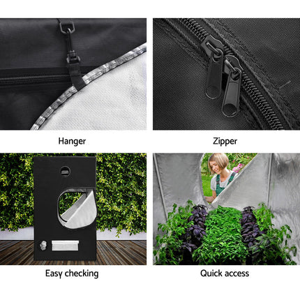 Green Fingers Grow Tent 60x60x90CM Hydroponics Kit Indoor Plant Room System.