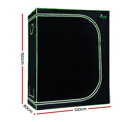 Green Fingers Grow Tent 120x60x150CM Hydroponics Kit Indoor Plant Room System.