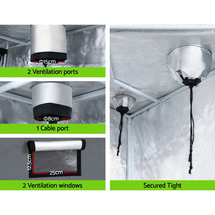 Green Fingers Grow Tent Kits Hydroponics Kit Indoor Grow System 142X100X180CM.