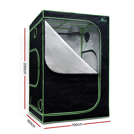 Green Fingers Grow Tent 150x150x200CM Hydroponics Kit Indoor Plant Room System.