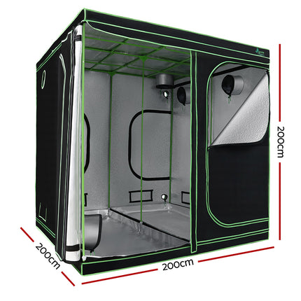Green Fingers Grow Tent 200x200x200CM Hydroponics Kit Indoor Plant Room System.