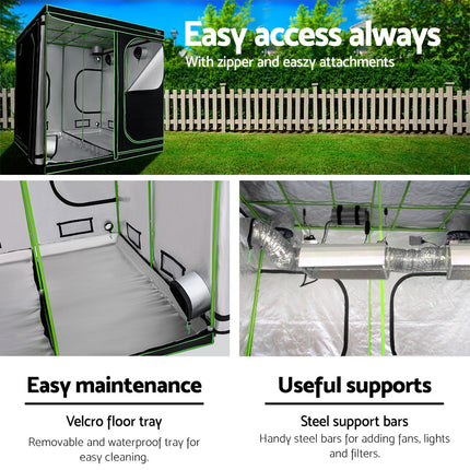 Green Fingers Grow Tent 200x200x200CM Hydroponics Kit Indoor Plant Room System.