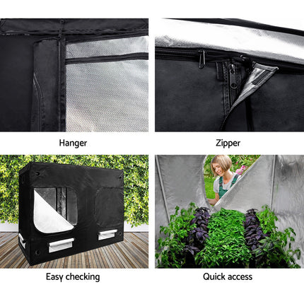 Green Fingers Grow Tent 240x120x200CM Hydroponics Kit Indoor Plant Room Black.