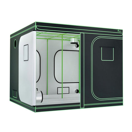 Green Fingers Grow Tent Kits 240x240x200cm Hydroponics Indoor Grow System Black.