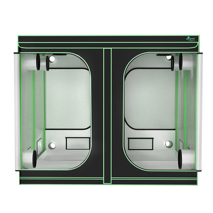 Green Fingers Grow Tent Kits 240x240x200cm Hydroponics Indoor Grow System Black.