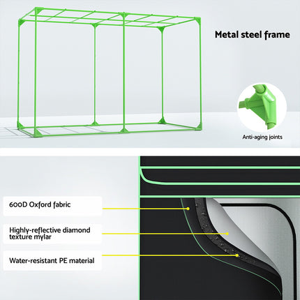 Green Fingers Grow Tent Kits 300x150x200cm Hydroponics Indoor Plant Grow System.
