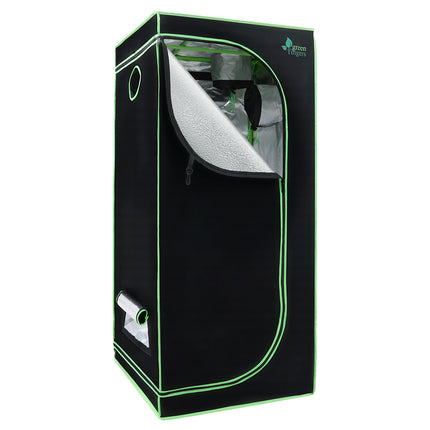 Green Fingers Grow Tent 70x70x160CM 1680D Hydroponics Kit Indoor Plant Room System.
