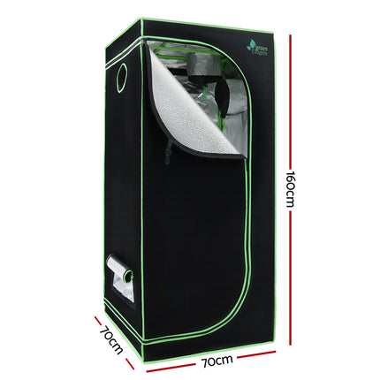 Green Fingers Grow Tent 70x70x160CM 1680D Hydroponics Kit Indoor Plant Room System.