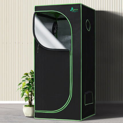 Green Fingers Grow Tent 70x70x160CM 1680D Hydroponics Kit Indoor Plant Room System.