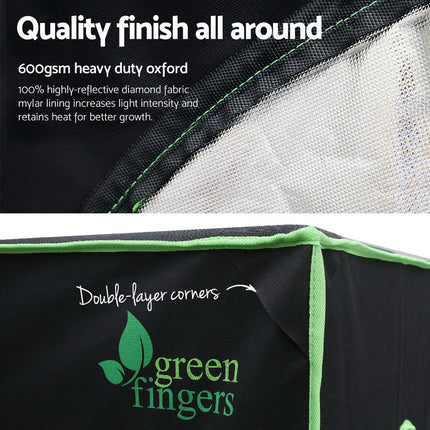 Green Fingers Grow Tent 90x50x160CM Hydroponics Kit Indoor Plant Room System.
