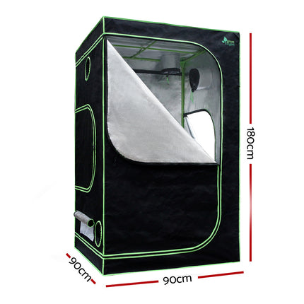 Green Fingers Grow Tent 70x70x160CM 1680D Hydroponics Kit Indoor Plant Room System.
