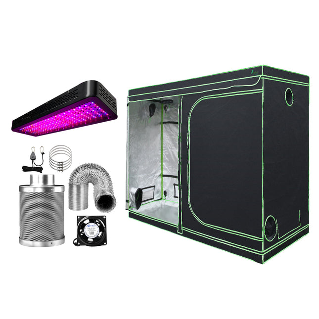 Green Fingers Grow Tent Light Kit 240x120x200CM 2000W LED 6" Vent Fan,Green Fingers Grow Tent Light Kit LED 2000W Full Spectrum 6" Vent 240x120x200CM.
