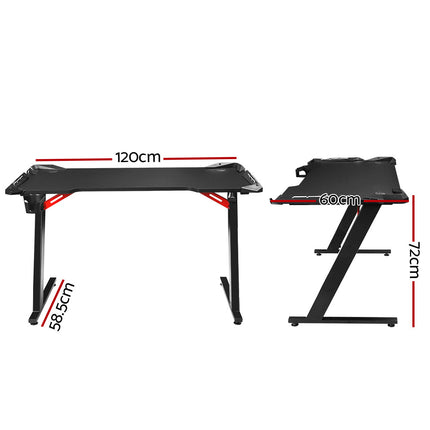 Artiss Gaming Desk Computer Desks LED Light 120CM.