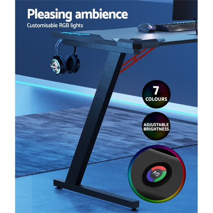 Artiss Gaming Desk Computer Desks LED Light 120CM.