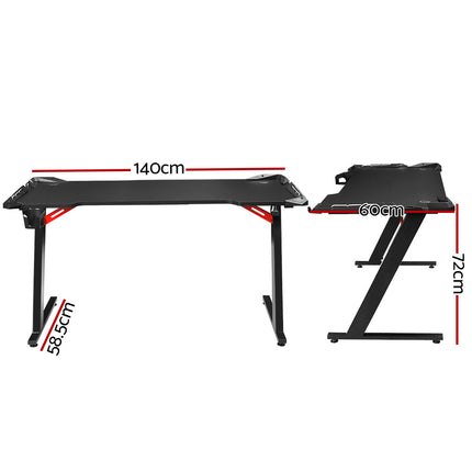 Artiss Gaming Desk Computer Desks LED Light 140CM.