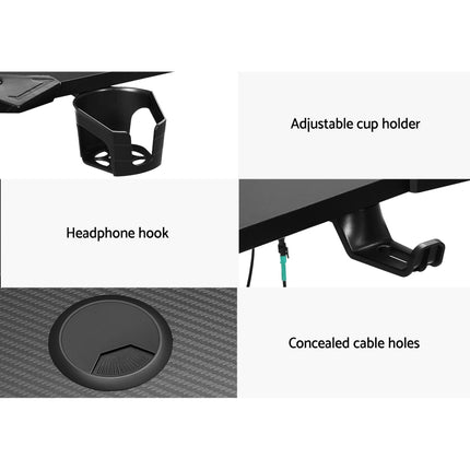 Artiss Gaming Desk Computer Desks LED Light 140CM.