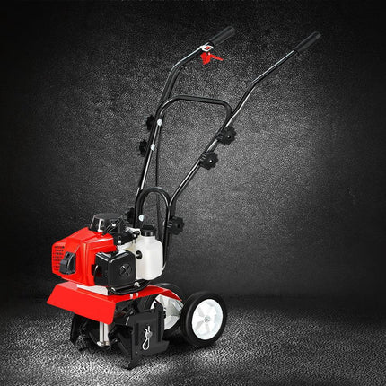 Giantz 63CC Tiller Garden Cultivator Rototiller 4 Blades Soil Plower Rotary Hoe.