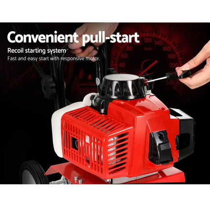 Giantz 63CC Tiller Garden Cultivator Rototiller 4 Blades Soil Plower Rotary Hoe.