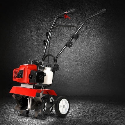 Giantz 63CC Tiller Garden Cultivator Rototiller 4 Blades Soil Plower Rotary Hoe.