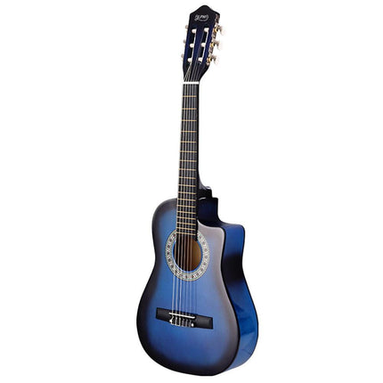 Alpha 34 Inch Classical Guitar Wooden Body Nylon String Beginner Kids Gift Blue.