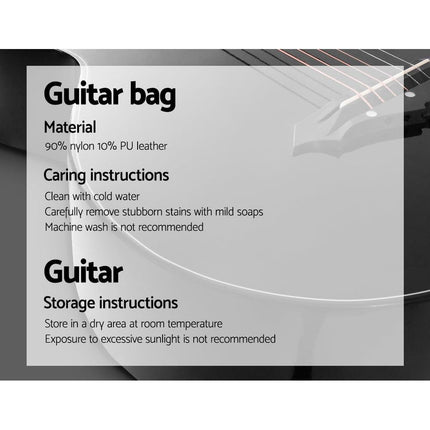 Alpha 38 Inch Acoustic Guitar Wooden Body Steel String Full Size Cutaway Black.