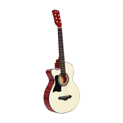 Alpha 38 Inch Acoustic Guitar Wooden Body Steel String Full Size Left Handed.