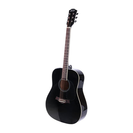 Alpha 41 Inch Acoustic Guitar Wooden Body Steel String Dreadnought Black.