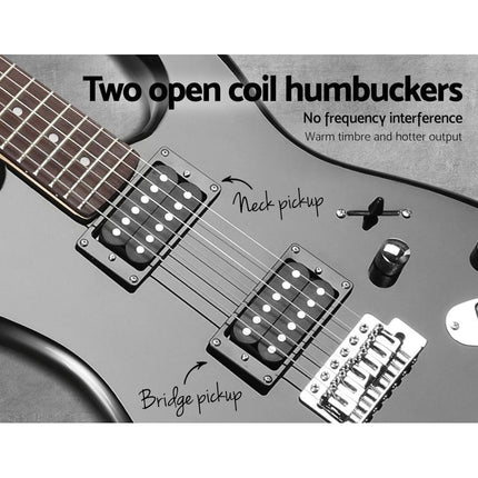 Alpha 41 Inch Electirc Guitar Humbucker Pickup Switch Full Size Black.