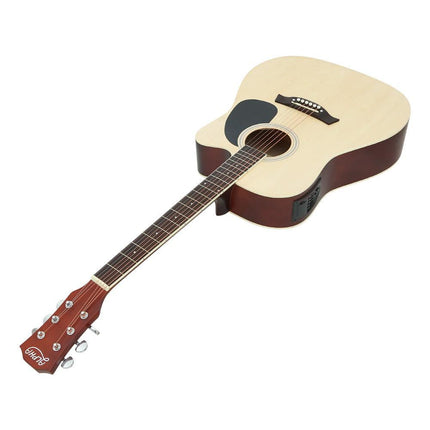 Alpha 41 Inch Acoustic Guitar Equaliser Electric Output Jack Cutaway Wood.
