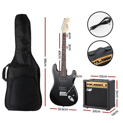 Alpha Electric Guitar Music String Instrument 20W Amplifier Black.
