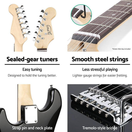Alpha Electric Guitar Music String Instrument 20W Amplifier Black.
