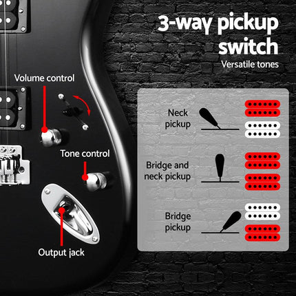 Alpha Electric Guitar Music String Instrument 20W Amplifier Black.