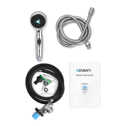 Devanti Portable Gas Water Heater LPG System Grey.