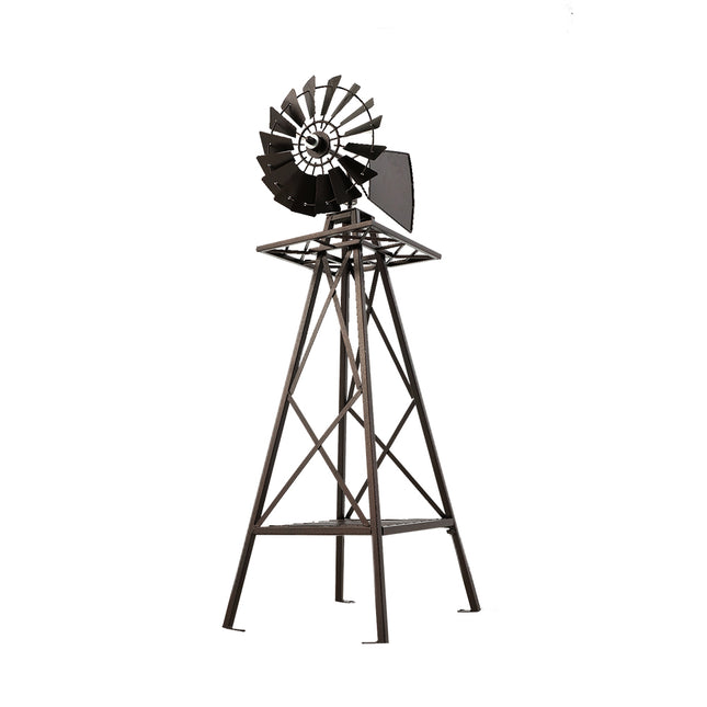 Garden Windmill 120cm Metal Ornaments Outdoor Decor Ornamental Wind Mill.