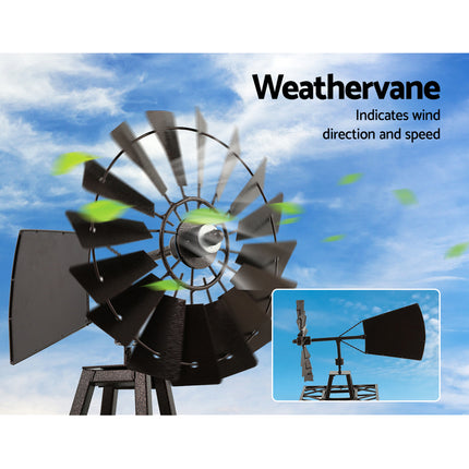 Garden Windmill 160cm Metal Ornaments Outdoor Decor Ornamental Wind Mill.