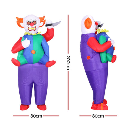 Inflatable Clown Costume Adult Suit Blow Up Party Fancy Dress Halloween Cosplay.