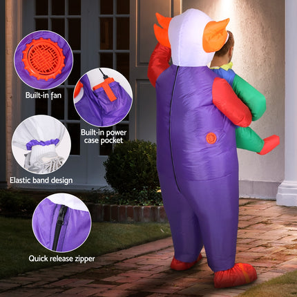 Inflatable Clown Costume Adult Suit Blow Up Party Fancy Dress Halloween Cosplay.