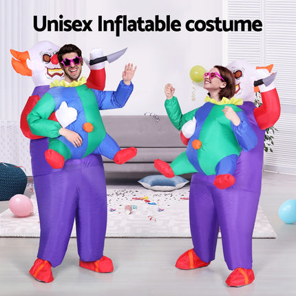 Inflatable Clown Costume Adult Suit Blow Up Party Fancy Dress Halloween Cosplay.