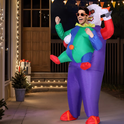 Inflatable Clown Costume Adult Suit Blow Up Party Fancy Dress Halloween Cosplay.